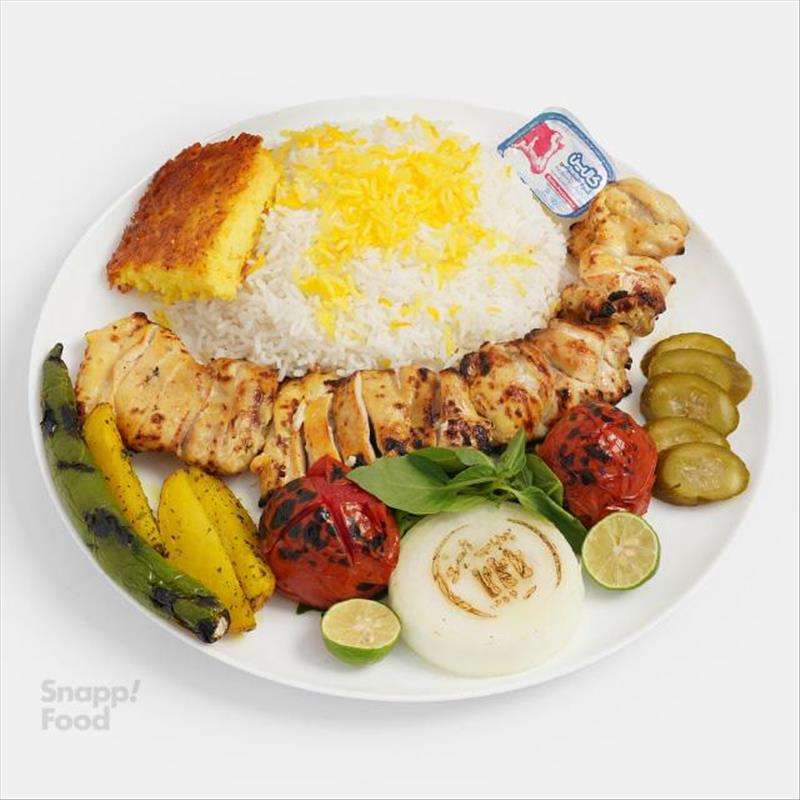 Premium chicken thigh kebab with rice
